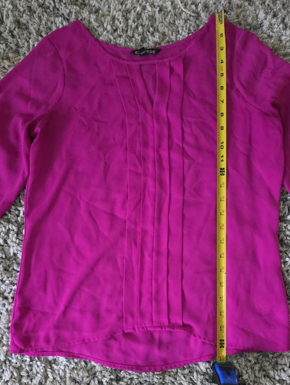 Express Bright Fuchsia Pleated Front Blouse